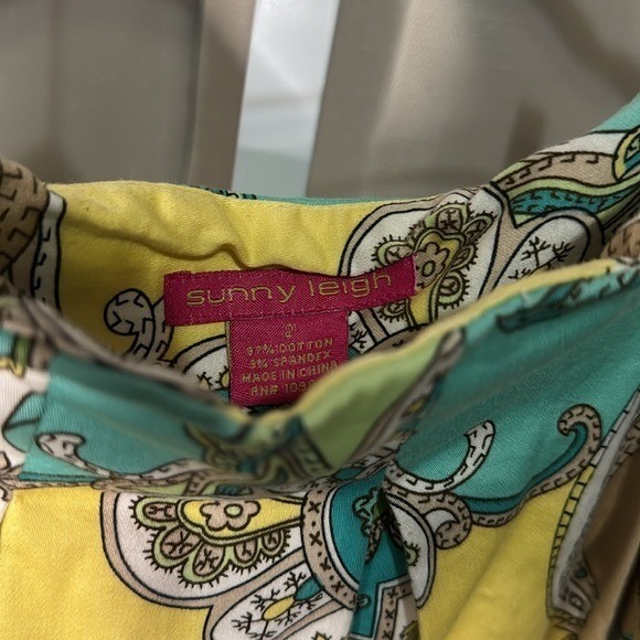 Sunny Leigh Multicolor Paisley Print Pleated Skirt Size 8 Mod Retro‎ - Picture 2 of 5